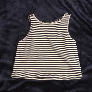 Navy and white crop top